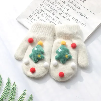 Christmas Kids Women Knitted Mittens Fresh And Sweet Party Gloves