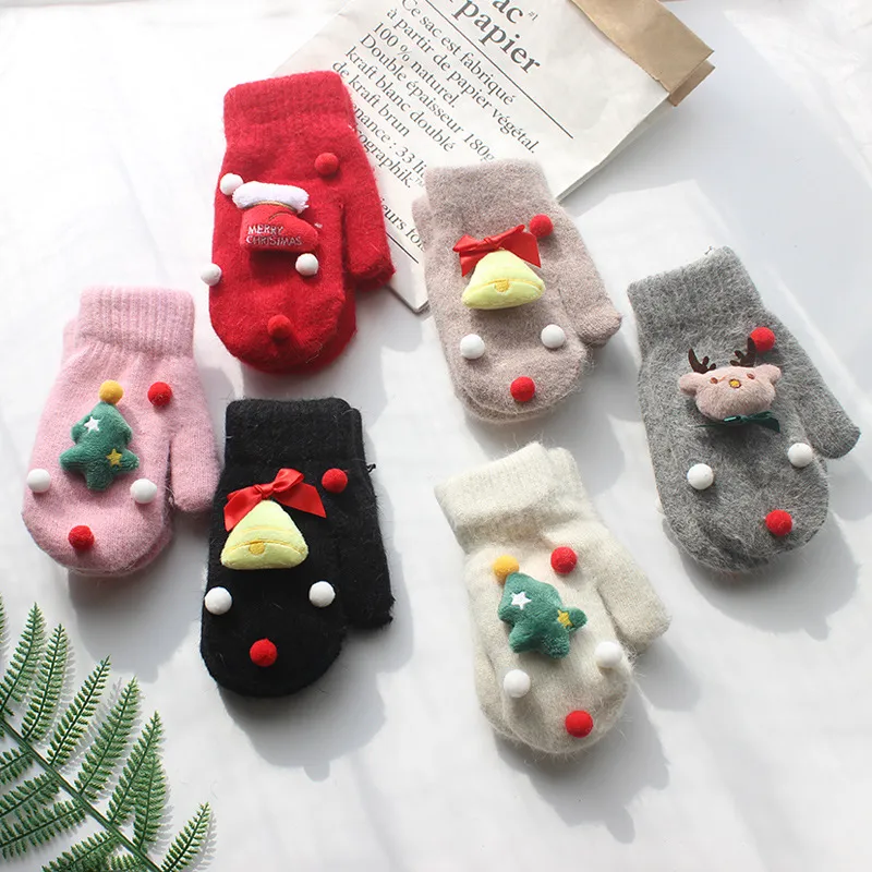 Christmas Kids Women Knitted Mittens Fresh And Sweet Party Gloves