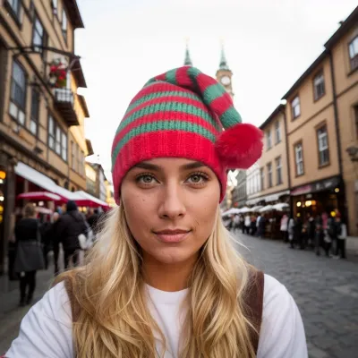 Knitted Christmas Stripe Beanie European Style Party Hat
