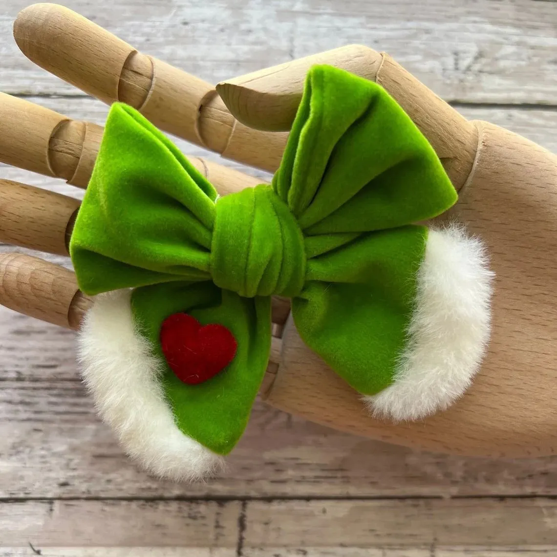 Christmas Velvet Bow Hairpin Plush Duckbill Clip Hair Accessories