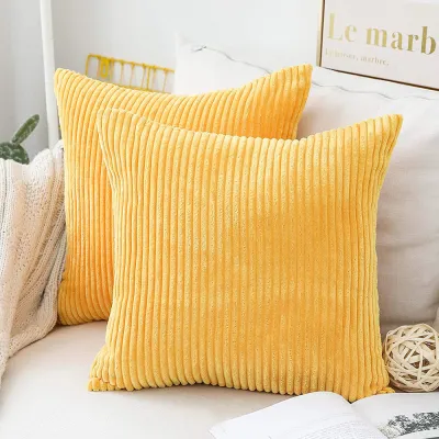 Nordic Simple Solid Color Corduroy Pillow Cushion Cover for Living Room