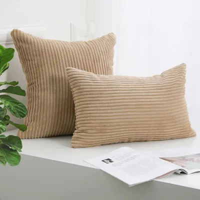 Nordic Simple Solid Color Corduroy Pillow Cushion Cover for Living Room