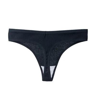 Women Sexy Solid Color Cotton Thong Panties