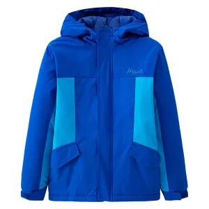 Kids Boys Fashion Color Block Long-Sleeve Windproof Warm Hooded Jacket Casual Coat