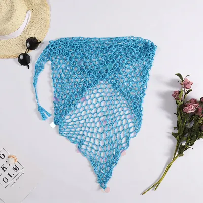 Women Fashion Sexy Solid Color Hollow Bikini Swimsuit Cover-Ups