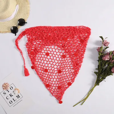 Women Fashion Sexy Solid Color Hollow Bikini Swimsuit Cover-Ups