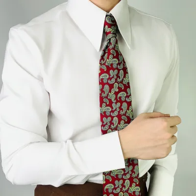 Men Casual Solid Color Slim Fit Long Sleeve Pointed Collar Dress Shirts