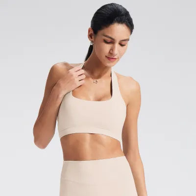 Women Solid Color Halter-Neck Sports Yoga Bra