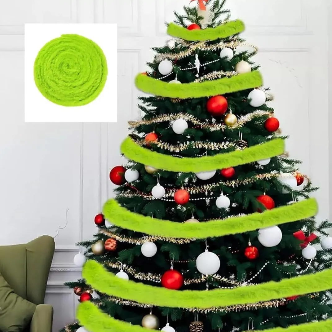 Fur Ribbon Christmas Tree Decoration 1.5 M Holiday Party Decor