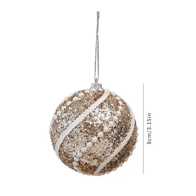 Fashion Christmas 8cm Sequins Foam Ball Tree Pendant Decorative