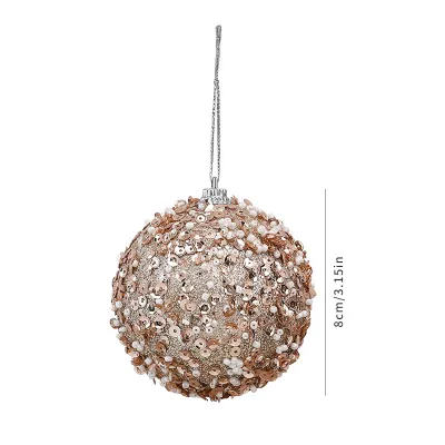 Fashion Christmas 8cm Sequins Foam Ball Tree Pendant Decorative