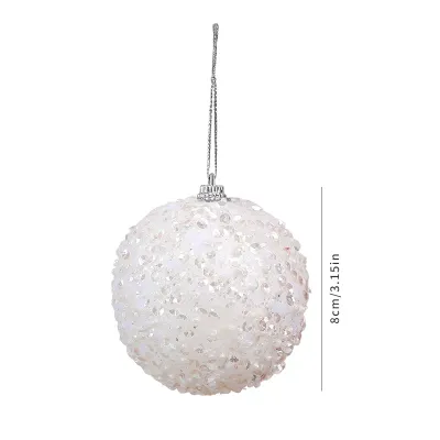 Fashion Christmas 8cm Sequins Foam Ball Tree Pendant Decorative