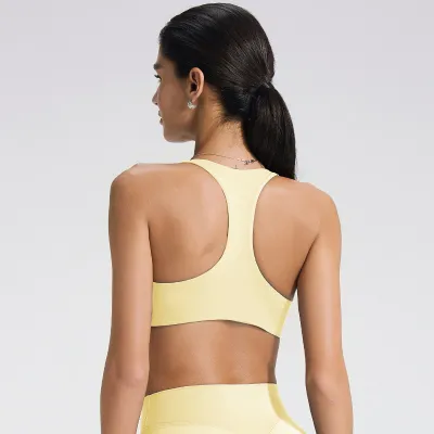 Women's Simple Solid Color Sport Yoga Bra with Full Cup