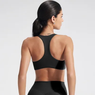 Women's Simple Solid Color Sport Yoga Bra with Full Cup