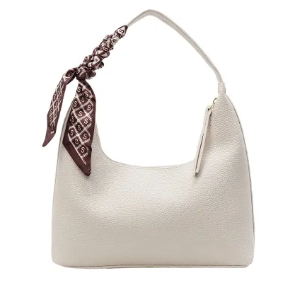 Women Fashion Simple Solid Color Large Capacity PU Shoulder Bag
