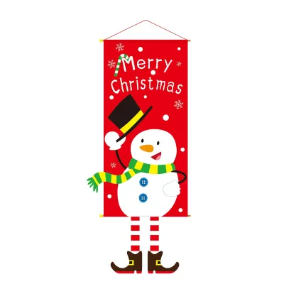 Creative Cartoon Printed Christmas Hanging Flag Party Decorations 110x40cm Cloth