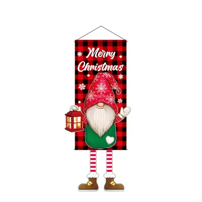 Creative Cartoon Printed Christmas Hanging Flag Party Decorations 110x40cm Cloth