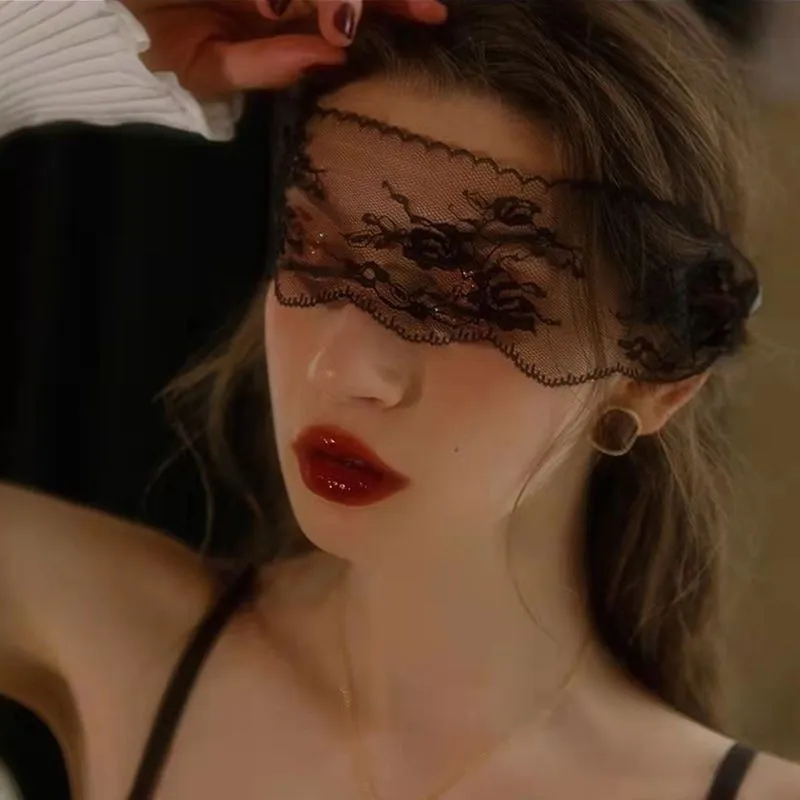 Women Solid Color Lace Eye Mask Sexy Lingerie Accessories