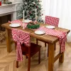 Red And White Plaid Table Runner Set