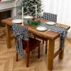Black White Check Table Runner Set