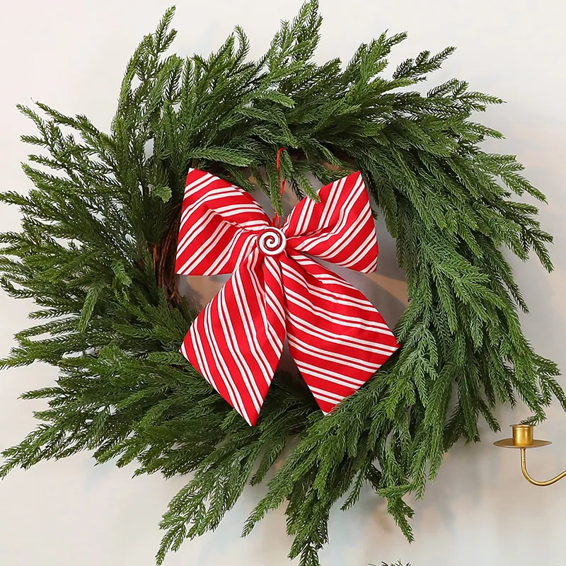 Fashion Christmas Stripe Plaid Bowknot Tree Decoration