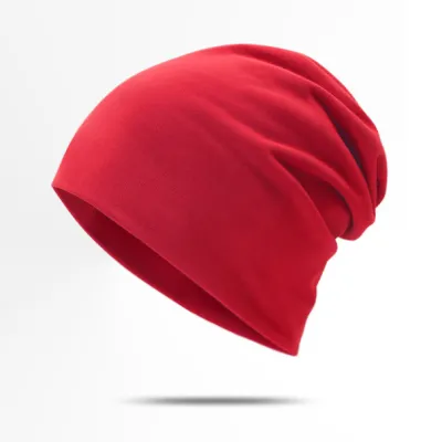 Men Casual Solid Color Outdoor Riding Cold-Proof Double-Layer Thickened High Elastic Cotton Hat