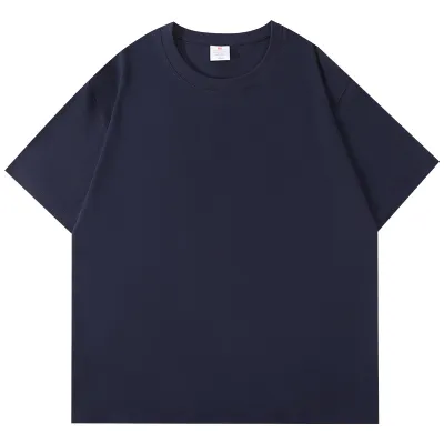 Men Fashion Casual Solid Color Round Neck Short-Sleeve Loose Fit T-Shirts