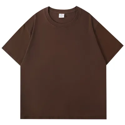Men Fashion Casual Solid Color Round Neck Short-Sleeve Loose Fit T-Shirts