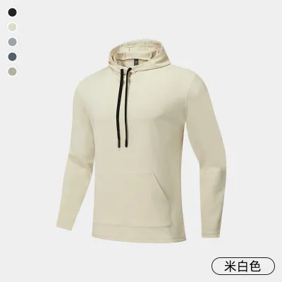 Men Fashion Casual Autumn Winter Solid Color Long Sleeve Hoodies