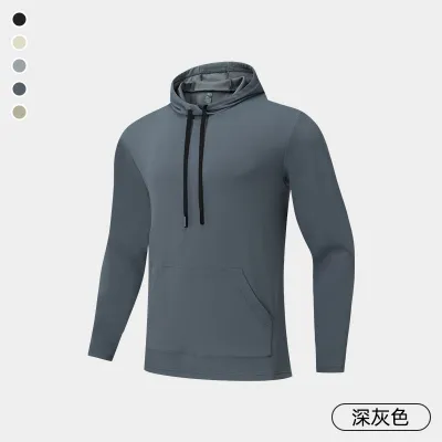 Men Fashion Casual Autumn Winter Solid Color Long Sleeve Hoodies