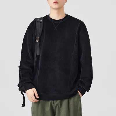 Men's Fashion Casual Autumn Winter Solid Color Long Sleeve Raglan Sweatshirt