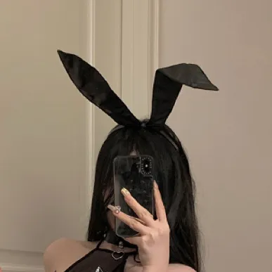 Women Cute Solid Color Bunny Hairband Sexy Lingerie Accessories