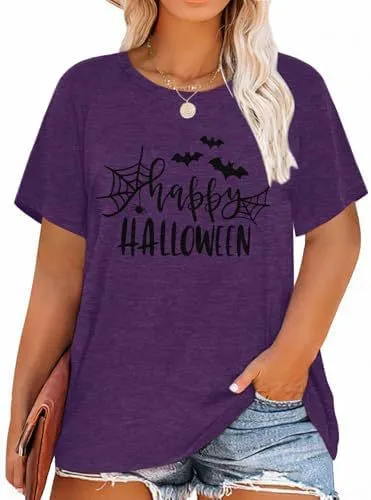 Women Fashion Casual Plus Size Printed Round-Neck Short-Sleeve T-Shirt