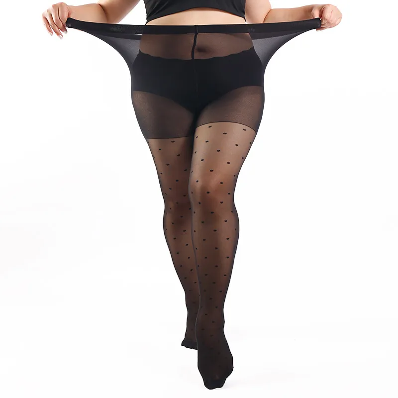 Women Plus Size Sexy Dot Printed Stockings