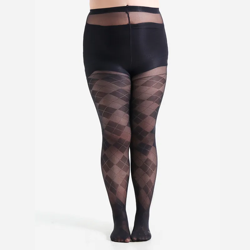 Women Fashion Sexy Plus Size Jacquard Thin Stockings