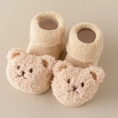 Kids Baby Boys And Girls Fashion Cartoon Winter Bear Thickened Warm Non-Slip Socks