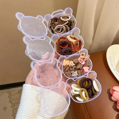 Children's Fashion Multicolour Plastic Hair Ring Set - Geometric Style