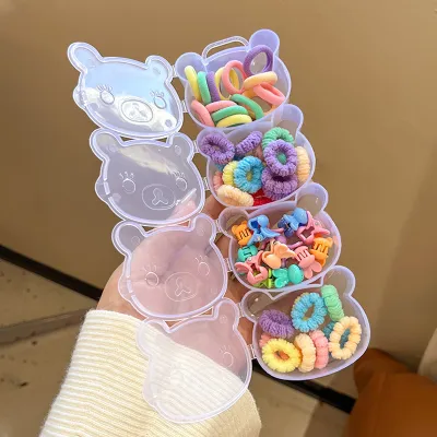 Children's Fashion Multicolour Plastic Hair Ring Set - Geometric Style