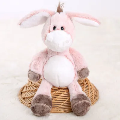 Fashion Cute Long Ear Little Donkey Plush Toy - Short Plush, PP Cotton, 32Cm/25Cm