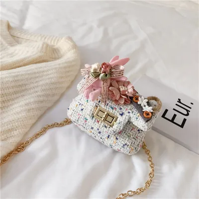 Kids Girls Fashion Cute Woolen Crossbody Mini Bag