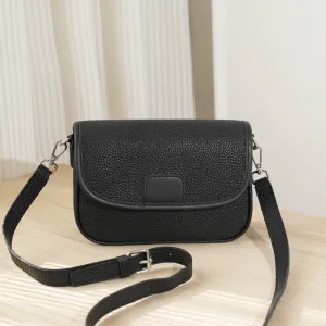 Women Simple Solid Color PU Small Square Crossbody Bag