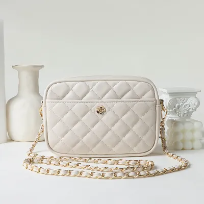 Women Fashion Solid Color Rhomboid Chain Crossbody Bag