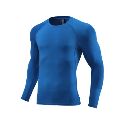 Men Fashion Casual Printed High Elastic Long Sleeve Sports T-Shirt