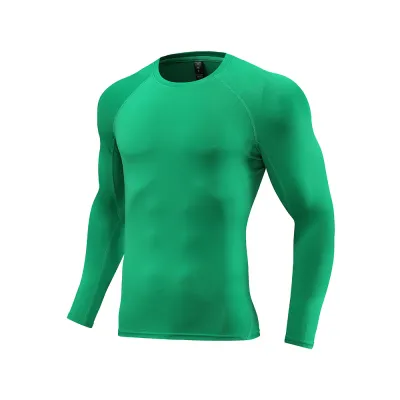 Men Fashion Casual Printed High Elastic Long Sleeve Sports T-Shirt