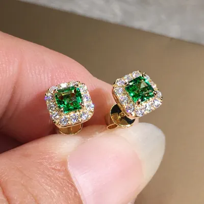 Women Simple Elegant Copper Zircon Earrings
