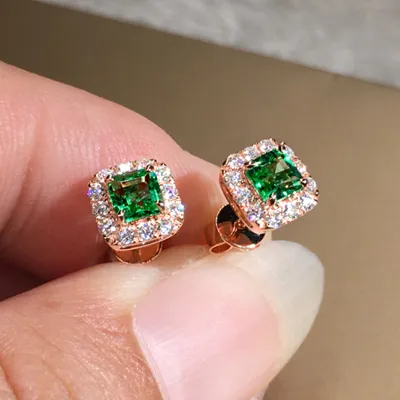 Women Simple Elegant Copper Zircon Earrings