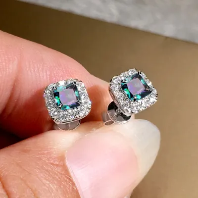 Women Simple Elegant Copper Zircon Earrings