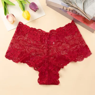 Women Sexy Solid Color Lace Breathable Underpants