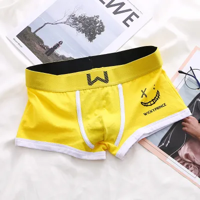 Men's Fashion Casual Slim-Fit Cotton Underwear Solid Color Mid-Waist