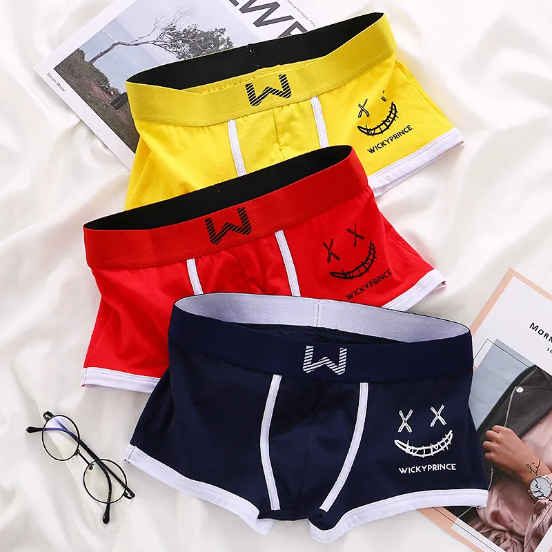 Men's Fashion Casual Slim-Fit Cotton Underwear Solid Color Mid-Waist